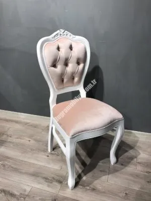 KLASİK SANDALYE KAPİTONE PEMBE