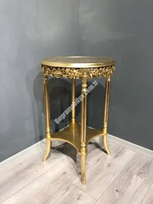 GÜLHANELİ YUVARLAK HASIRLI YAN SEHPA