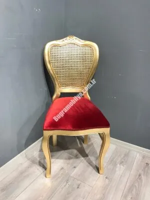 HASIRLI KLASİK OYMALI SANDALYE