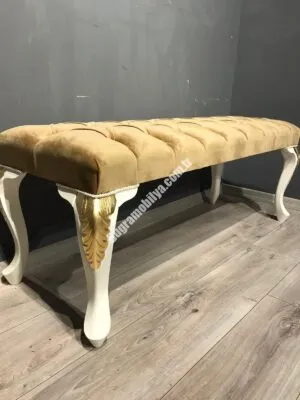 115CM LÜKENS OYMALI PUF EKRU