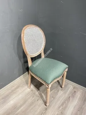 HASIRLI MADALYON TORNALI SANDALYE BEYAZ SİLME