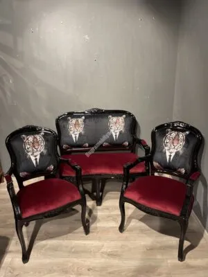 KLASİK OYMALI BERJEL TAKIM SİYAH