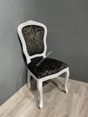 İTALYAN OYMALI SANDALYE SİYAH FIRÇALI
