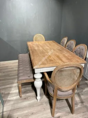 170LİK LADİN TORNA MASA MADALYON SANDALYE TAKIM MUDO