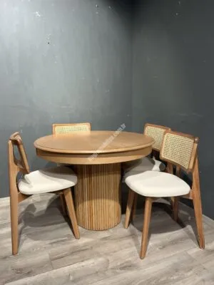 ZOİ SANDALYE ÇUBUK MASA TAKIM NATUREL