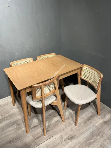 ZOİ SANDALYE RETRO MASA TAKIM NATUREL