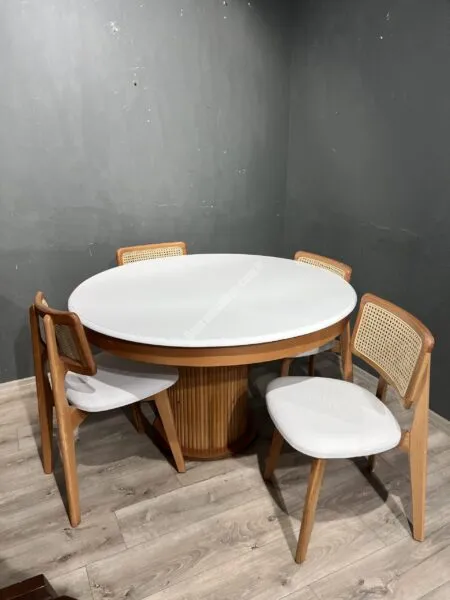 120LİK ÇUBUK MASA ZİON SANDALYE TAKIM NATUREL