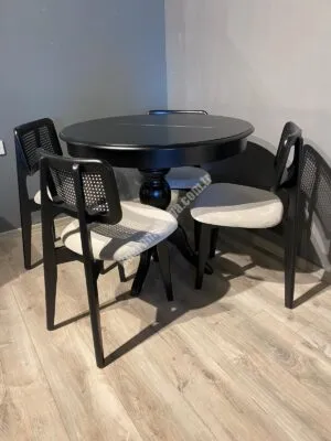 90LIK YUVARLAK BABA MASA ZİON HASIRLI TAKIM