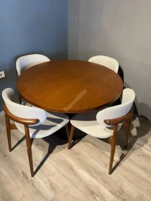 120lik Fıçı Masa Polo Sandalye Takım Ceviz