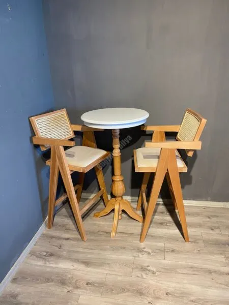 Luna Hasırlı Bar Tornalı Fiskos Takım Naturel