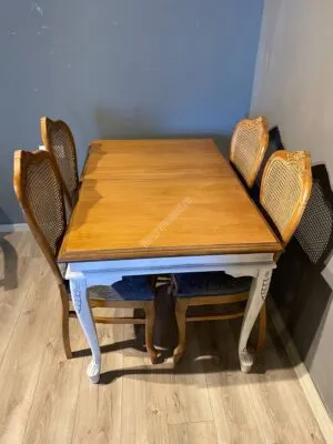 Otomatik Masa 120lik Klasik Hasırlı Sandalye Takım Mudo