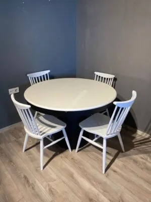 Fıçı Masa 120Lik Kırlangıç Takım Beyaz