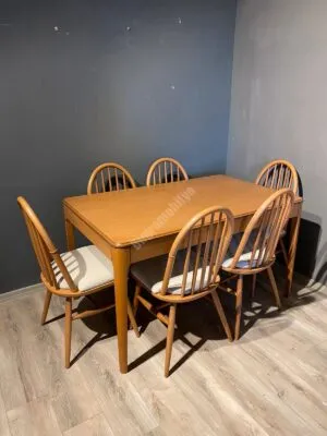 140Lık Loft Masa Ada Sandalye Takım Naturel