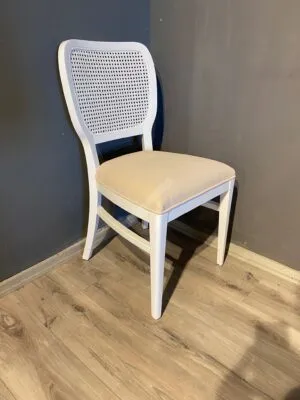 Loft Sandalye Hasırlı Beyaz