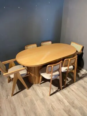 Ptt Masa 170LİK Luna Sandalye Takım Naturel