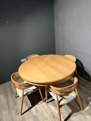 Baba Masa 130luk Gazel Sandalye Takım Naturel