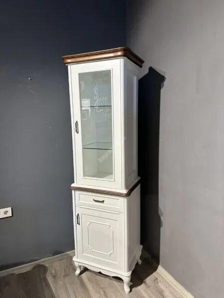 Lükens Tekli Vitrin Beyaz Ceviz