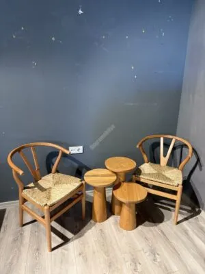 Danish Sandalye Çay Takımı Naturel