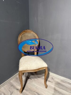 Lükens Madalyon Sandalye Hasırlı Oymalı