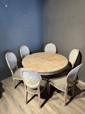 Baba Masa 120lik Madalyon Sandalye Takım Beyaz Mudo