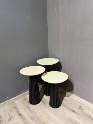 Fitilli Mantar Sehpa Siyah Beyaz