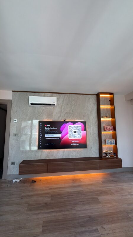 Özel Tv Ünitesi Pvc Ahşap Ceviz