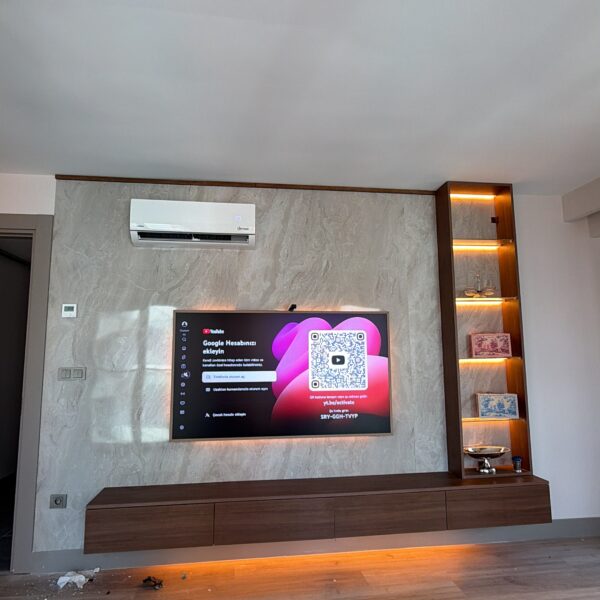 Özel Tv Ünitesi Pvc Ahşap Ceviz