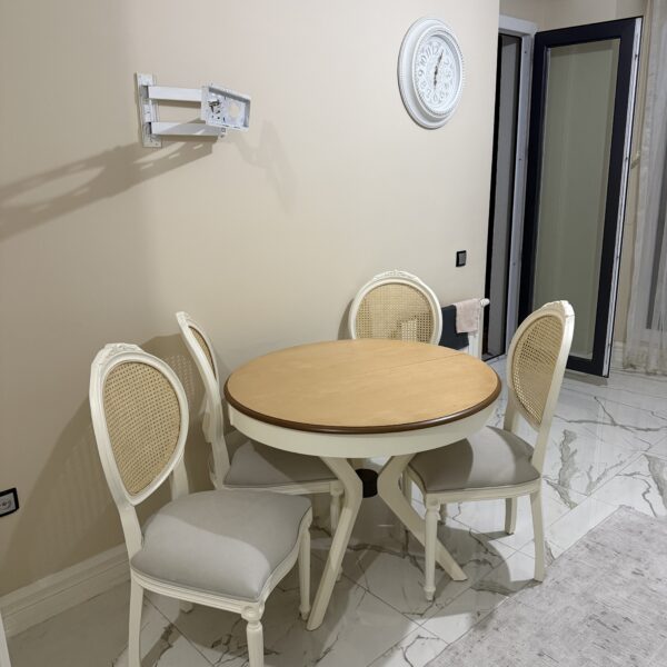 Poli Masa 100Lük Madalyon Sandalye Takım Naturel